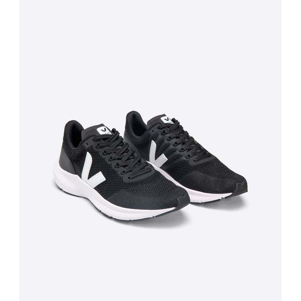 Veja MARLIN V-KNIT Women's Running Shoes Black/White | NZ 379BEX